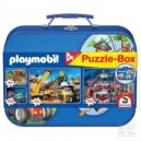 Puzzelkoffer met 4 puzzels SH55599 Schmidt Playmobil